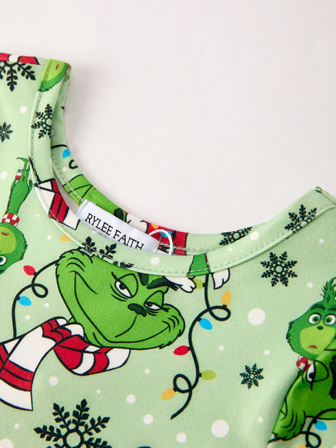 winter-christmas-character-print-green-girls-dress Rylee Faith Designs - Sophia's Style-3